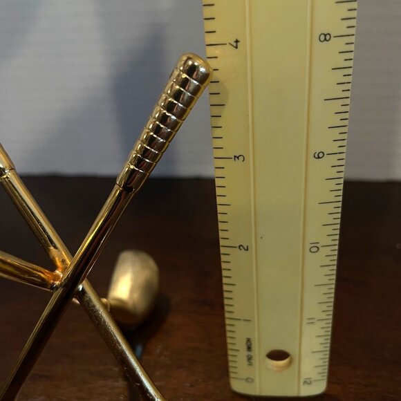 Mini Gold-Plated Golf Club Crossed Desk Business Card holder or Ornament - 4" - - Picture 7 of 8